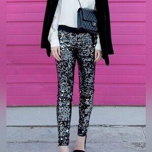 NWOT EXPRESS SEQUINS & VELVET PANTS SZ S